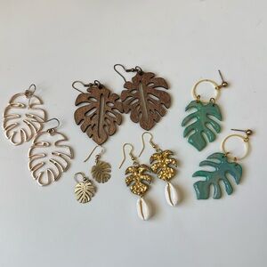 Monstera Leaf Earring Bundle